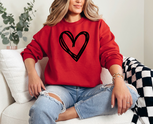 Valentines Day Gift| Heart Sweatshirts, Valentines Day Sweatshirt, Hand Drawn Heart Sweatshirt, Kindness Sweatshirt, Valentines Day Gift Sweatshirt, Gift For Her