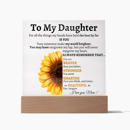 To My Daughter Gift from Mom, Daughter Acrylic Plaque, Unique Gift for Daughter, Daughter Birthday Gifts, Christmas Graduation Gift