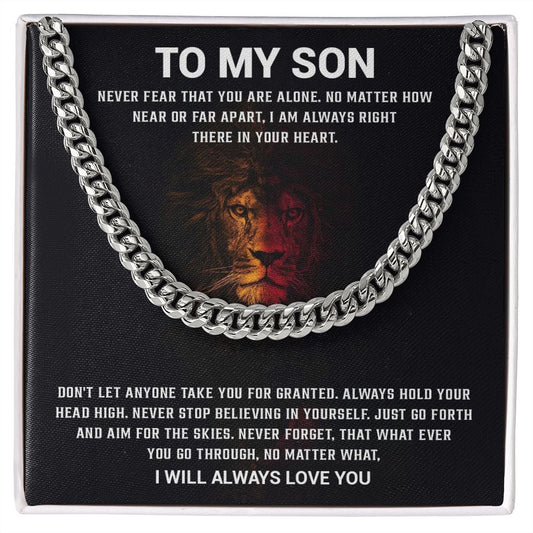 My Son | You're always in my heart - Cuban Link Chain