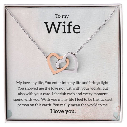 My Wife | You complete me - Interlocking Hearts necklace